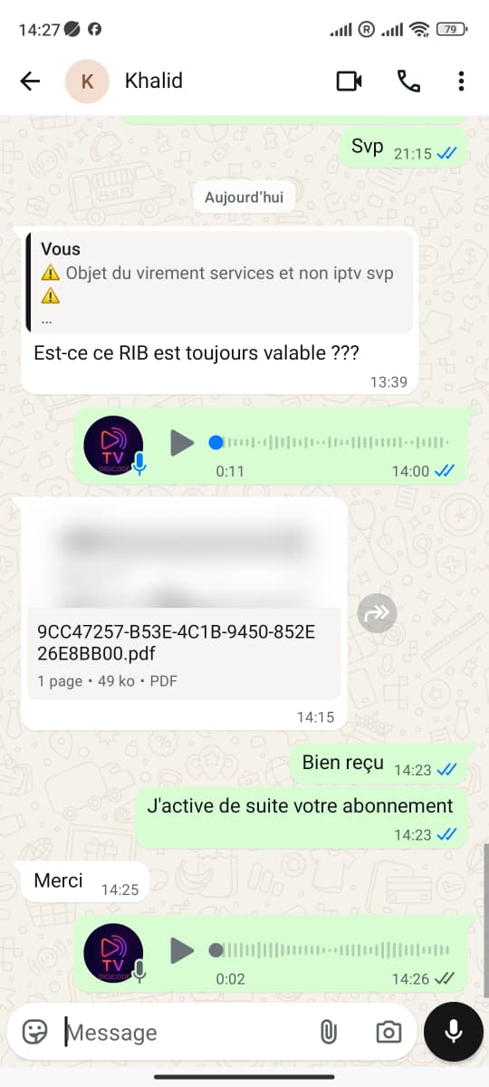 Client Maroc – Virement bancaire